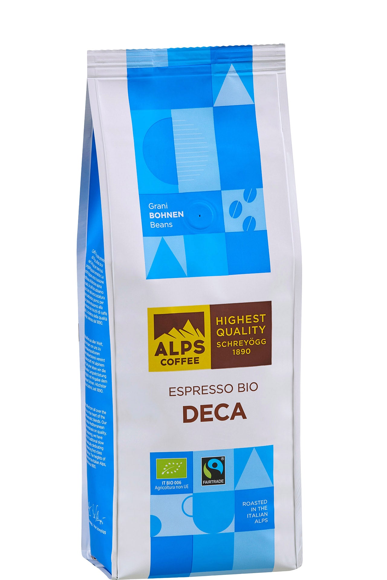 Alps Coffee Decaffeinato - entkoffeinierter Bio Fairtrade Espresso