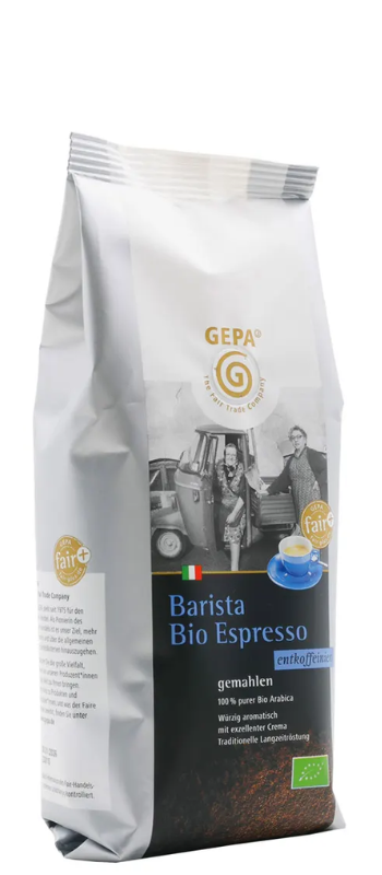 GEPA Barista Bio Espresso entkoffeiniert Siebträgermahlung
